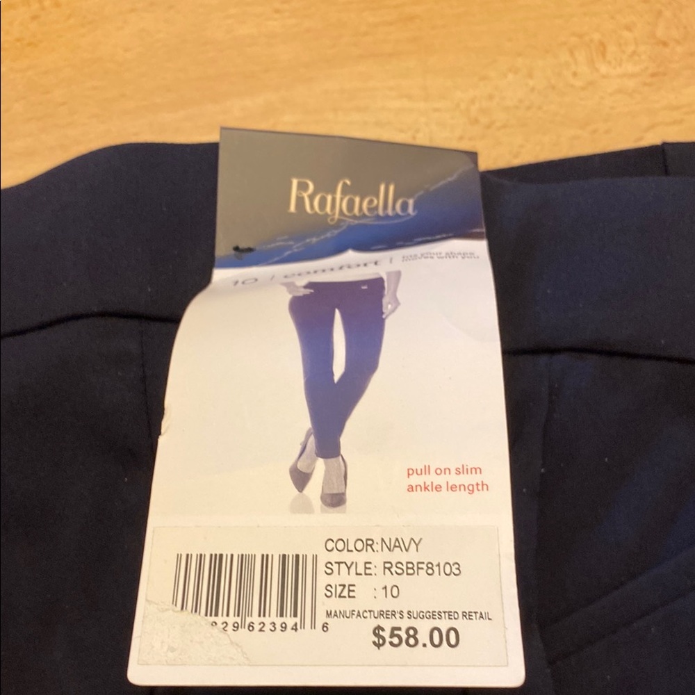 Rafaella Navy Pull-On straight leg Ankle Pants - NWT